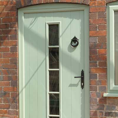 Composite Green Wood Effect Entrance Door