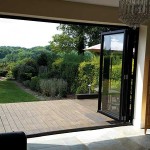 black bifold doors inside