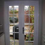 White timber french doors